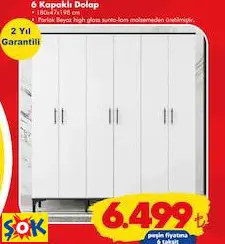 GARAJ HOME 6 KAPAKLI DOLAP 180X47X198 CM